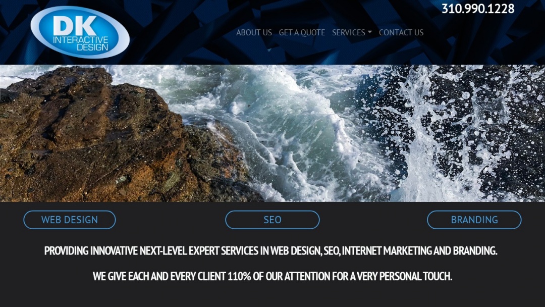 Screenshot of DK Interactive Design's Website