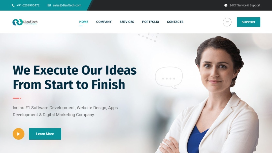 Screenshot of DleafTech's Website