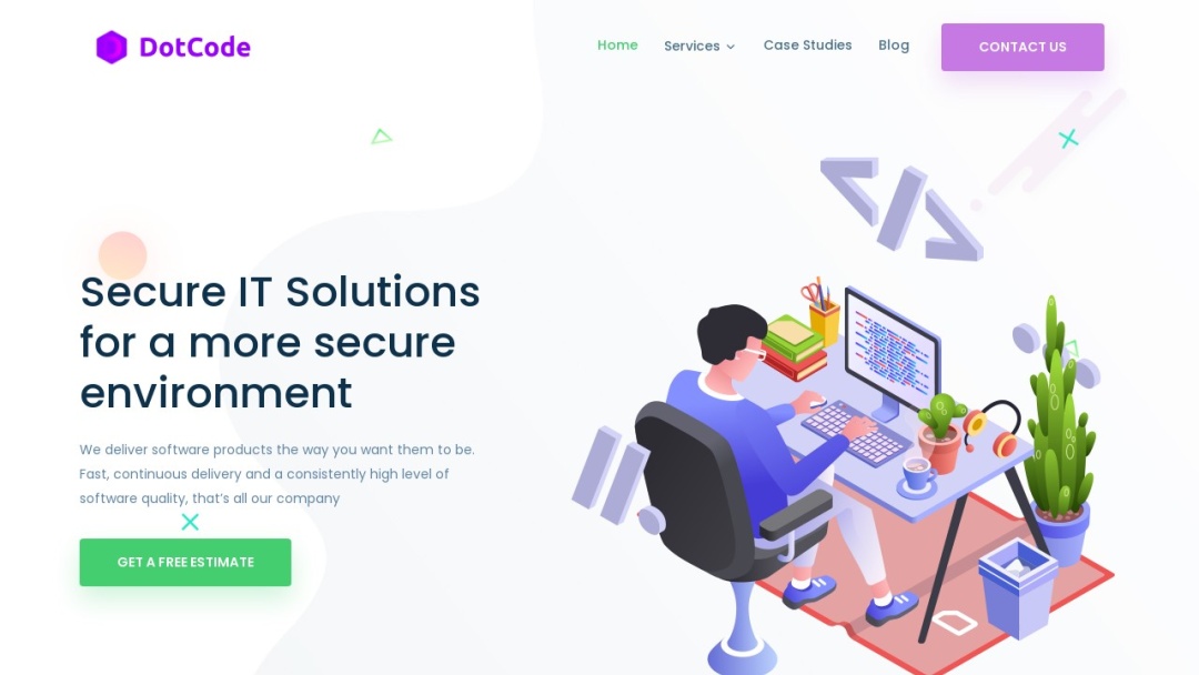 Screenshot of DotCode's Website
