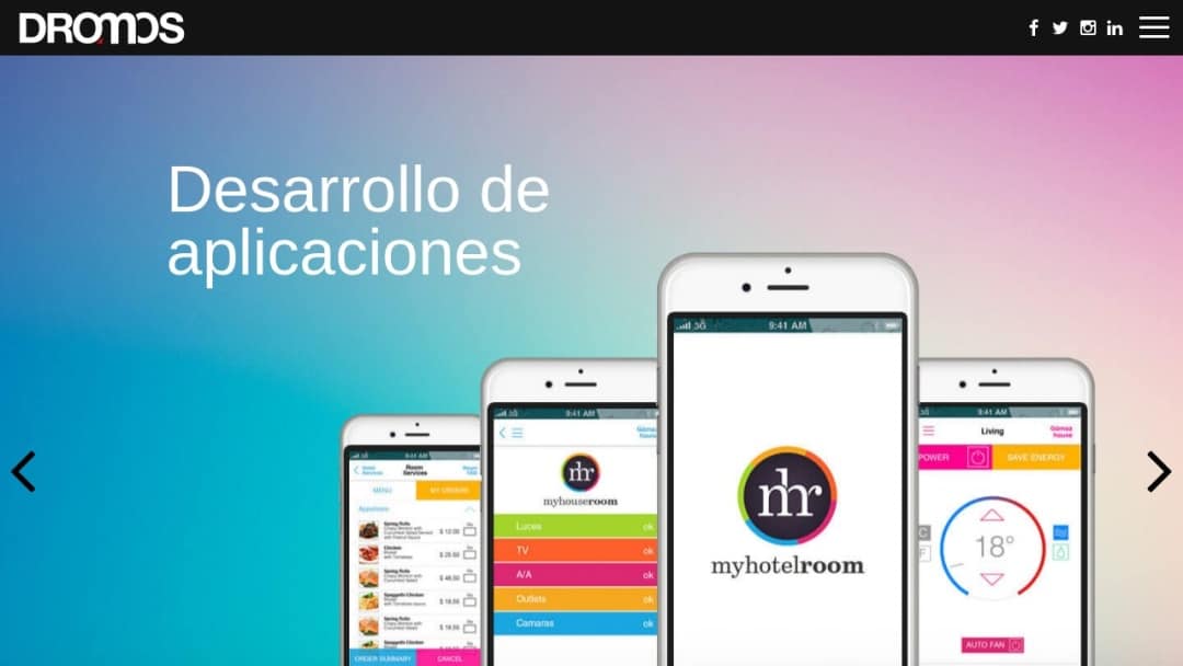 Screenshot of Dromos's Website