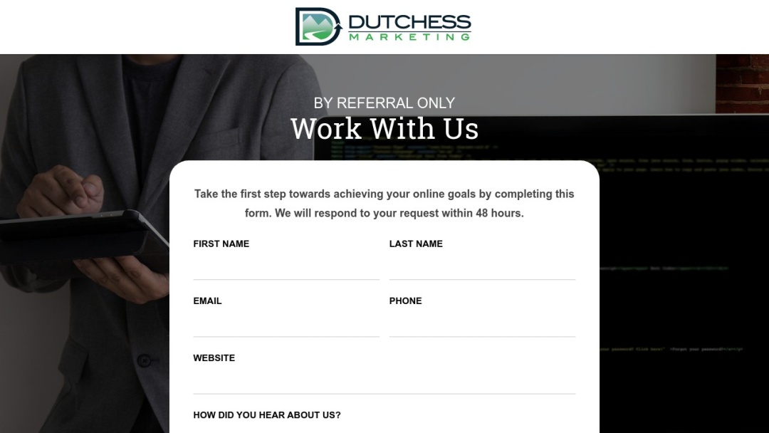 Screenshot of Dutchess Marketing's Website