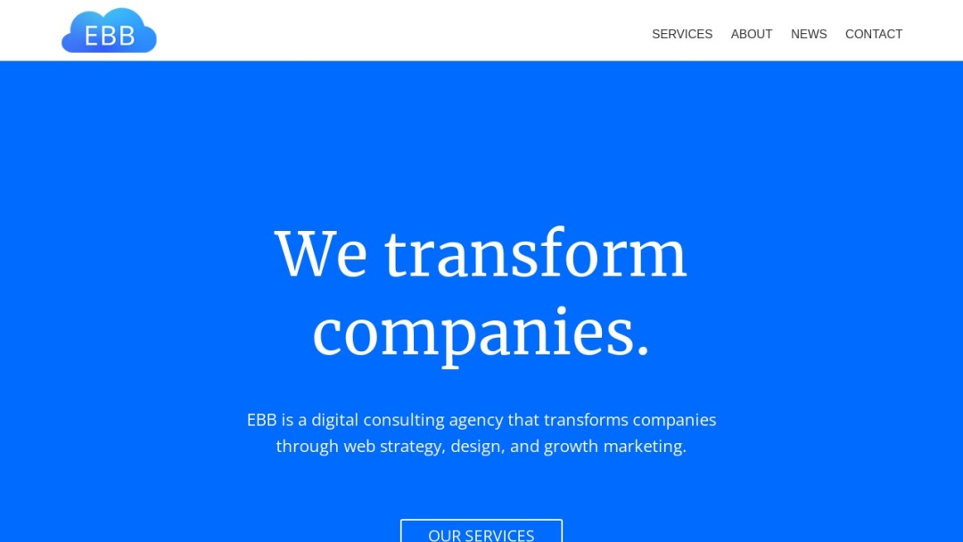 Screenshot of EBB Web Design's Website