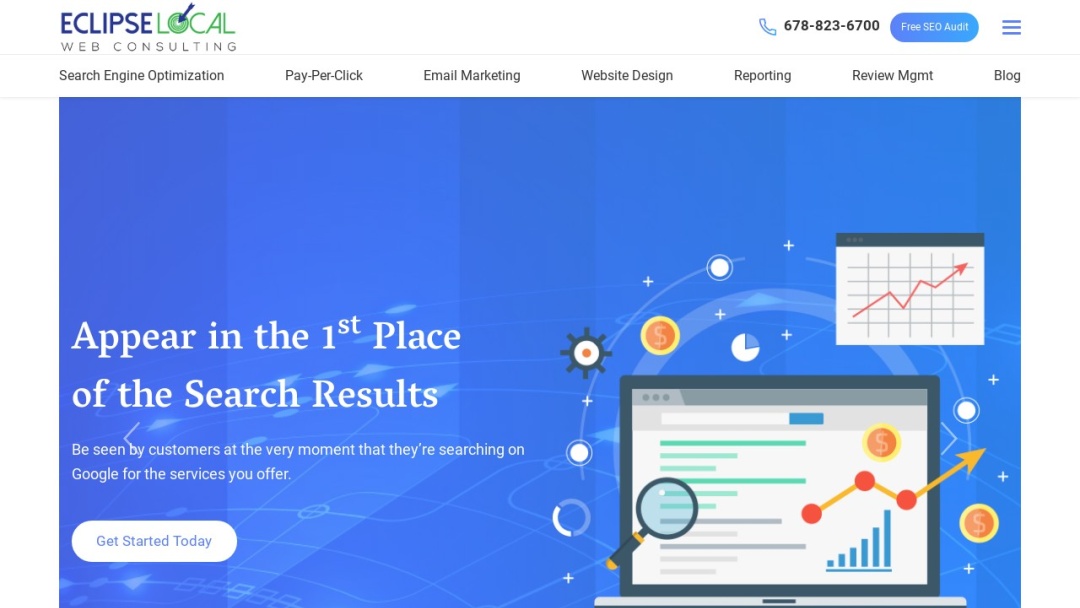 Screenshot of EclipseLocal Web Consulting's Website