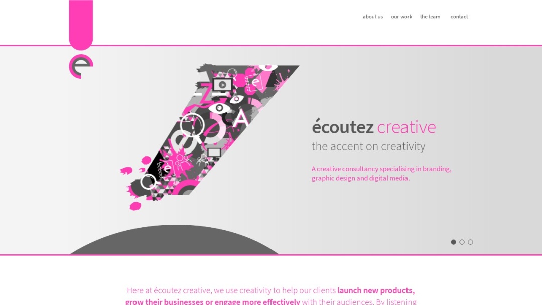 Screenshot of Ecoutez Creative Limited's Website