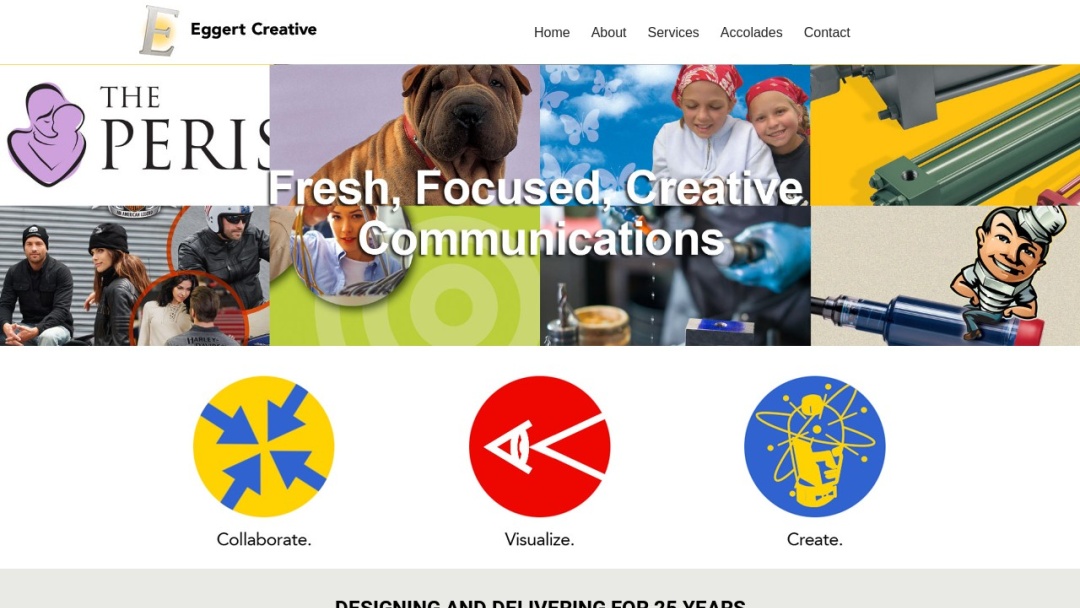 Screenshot of Eggert Creative's Website