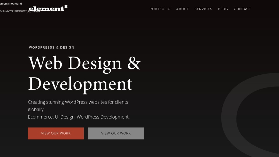 Screenshot of Element 8's Website