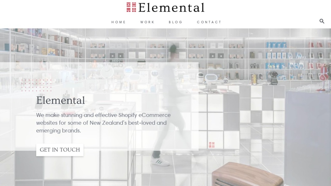 Screenshot of Elemental's Website