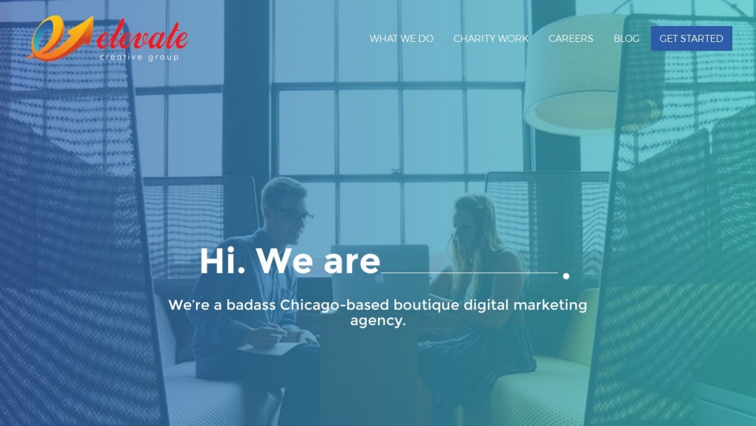 Screenshot of Elevate Creative Group's Website