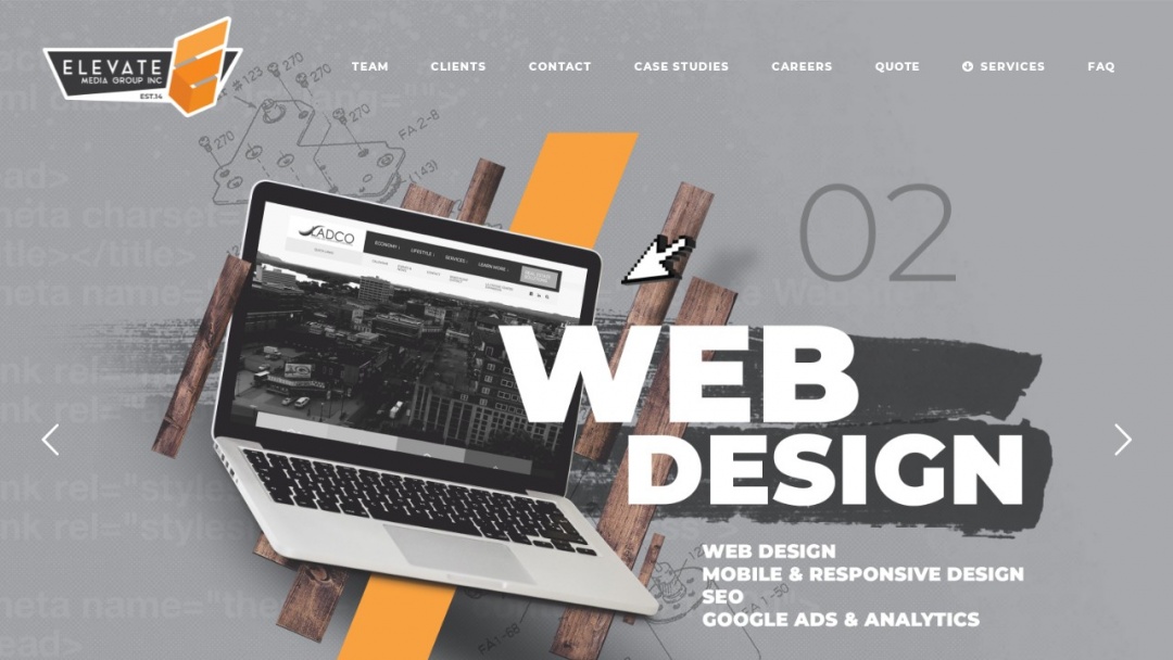 Screenshot of Elevate Media Group Inc's Website