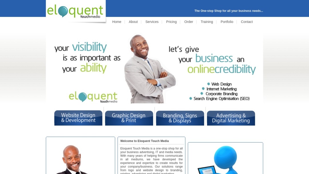 Screenshot of Eloquent Touch Media's Website