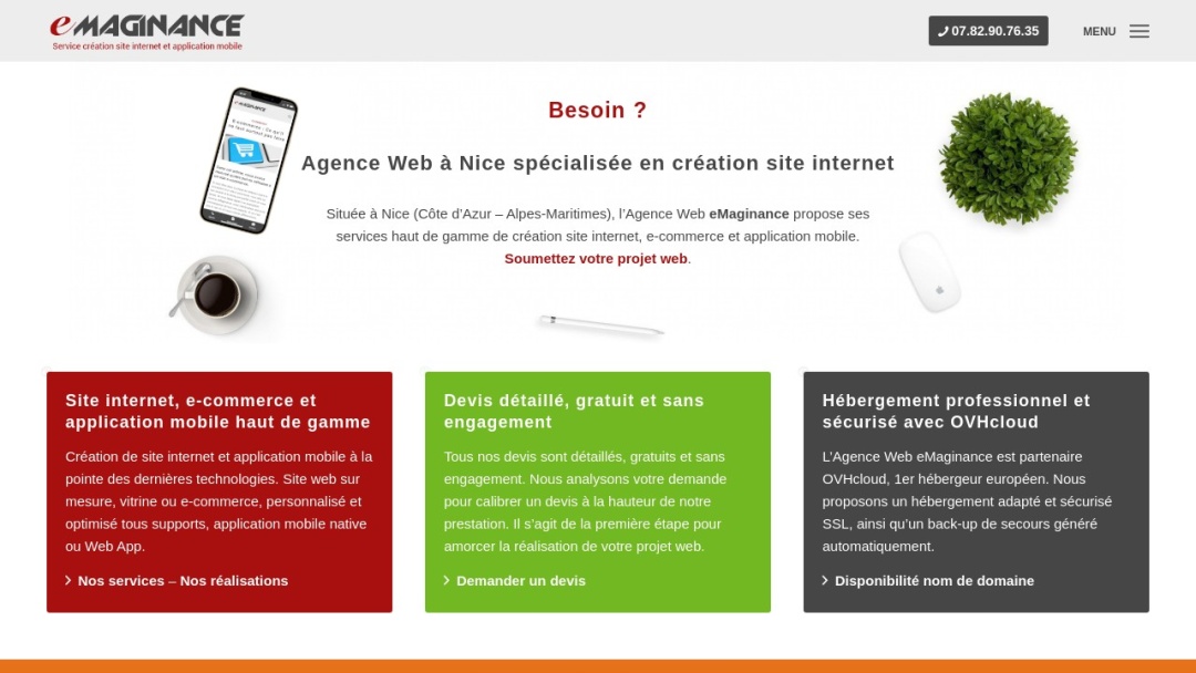 Screenshot of EMaginance Web Agency's Website