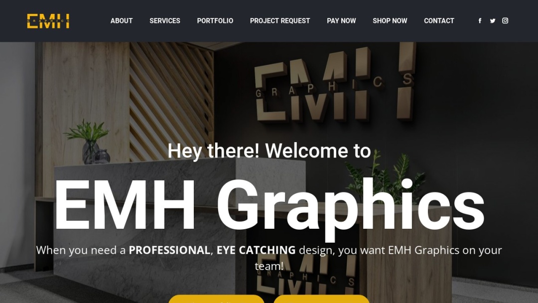 Screenshot of EMH Graphics's Website