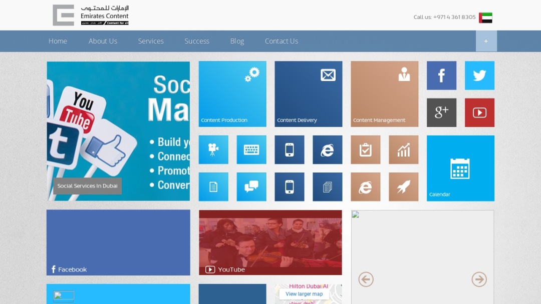 Screenshot of Emirates Content's Website