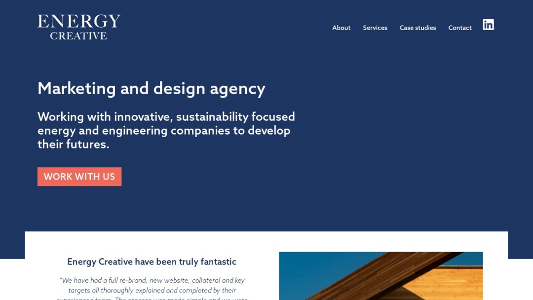 Screenshot of Energy Creative's Website