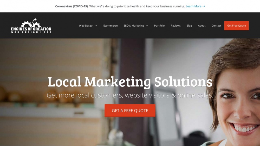 Screenshot of Engines of Creation Web Design & SEO's Website