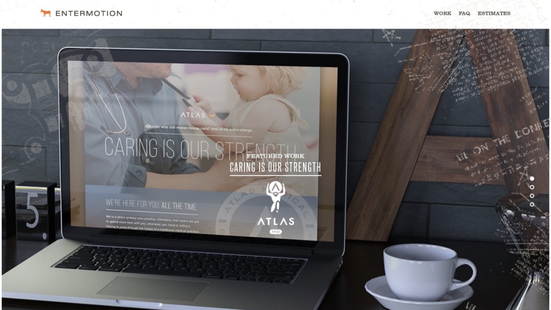 Screenshot of Entermotion's Website