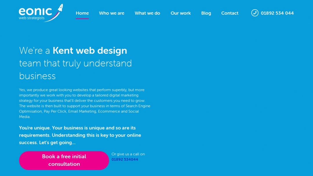 Screenshot of Eonic Associates LLP's Website