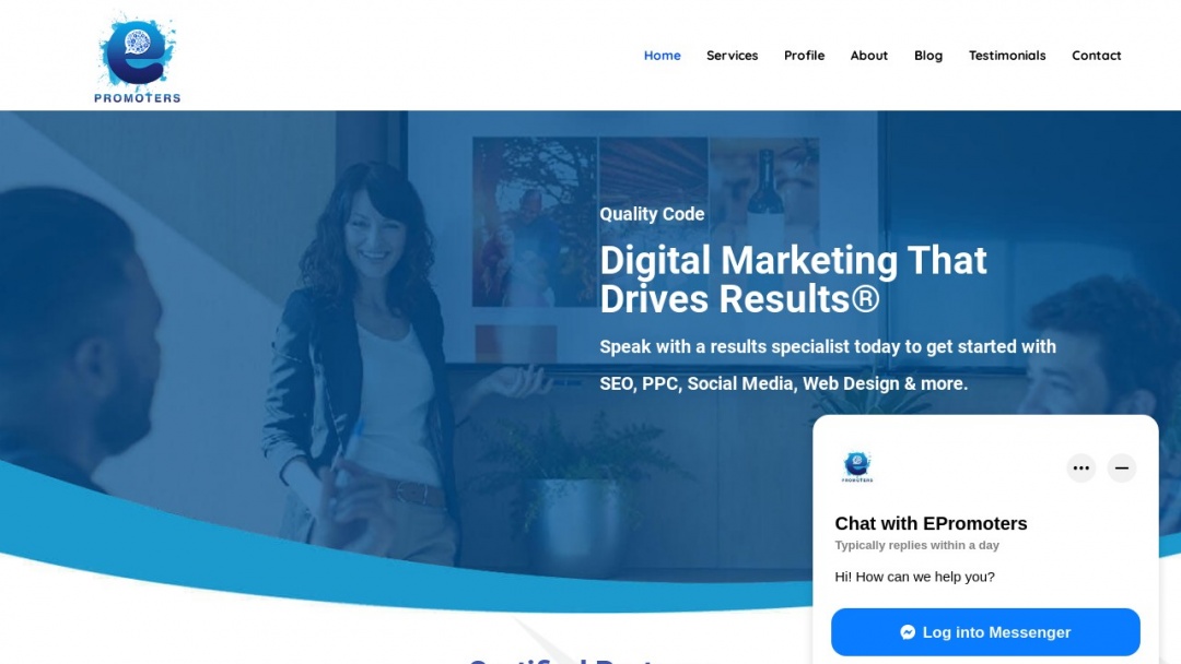 Screenshot of ePromoters's Website