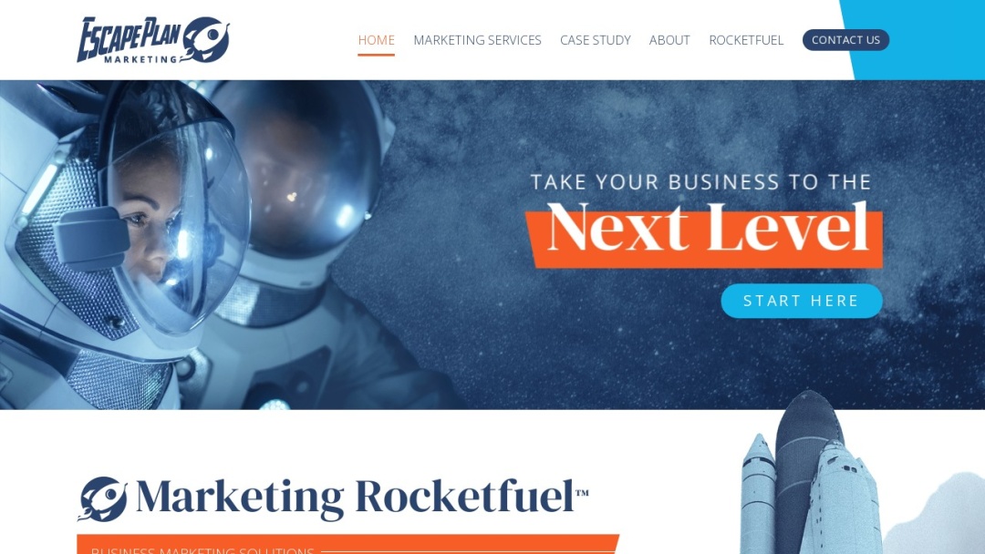 Screenshot of Escape Plan Marketing's Website