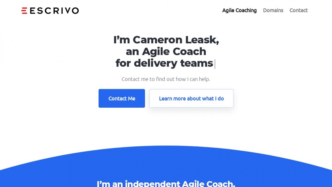 Screenshot of Escrivo Internet Consulting's Website