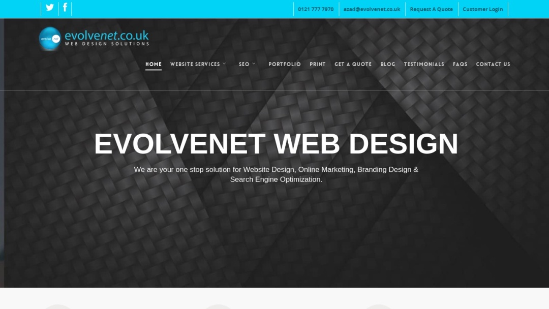 Screenshot of Evolvenet Web Design's Website
