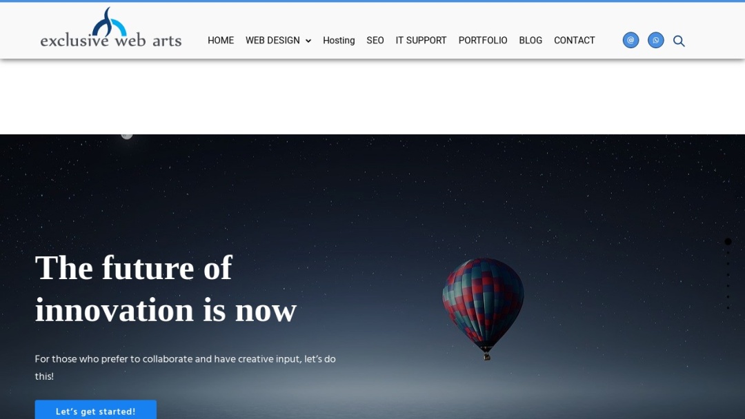 Screenshot of Exclusive Web Arts Pvt Ltd's Website