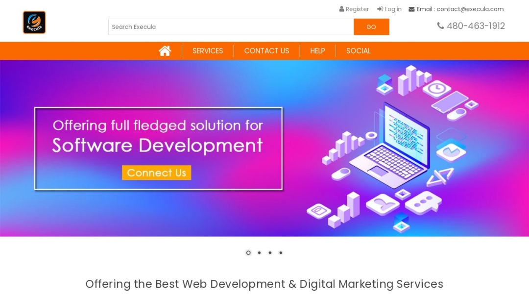 Screenshot of Execula's Website