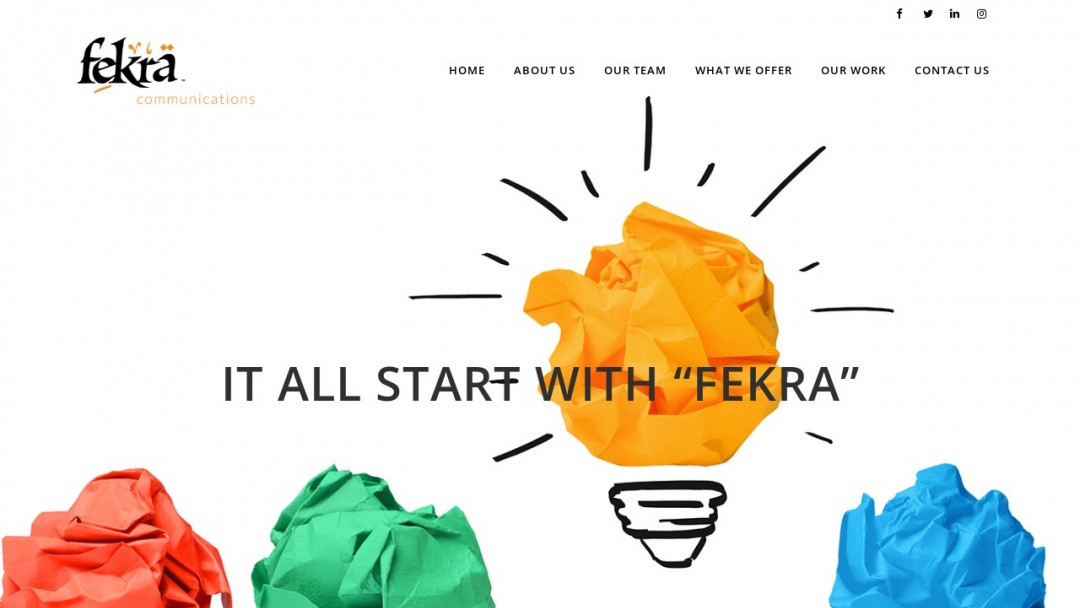 Screenshot of Fekra Communications's Website