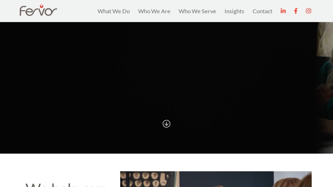 Screenshot of Fervor Marketing's Website