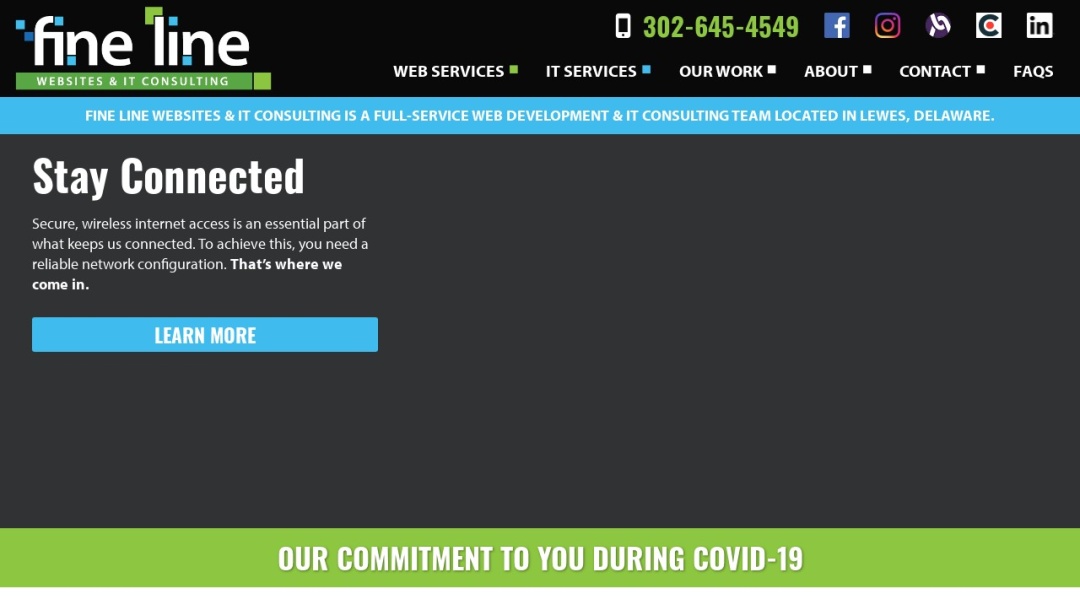 Screenshot of Fine Line Websites & IT Consulting's Website