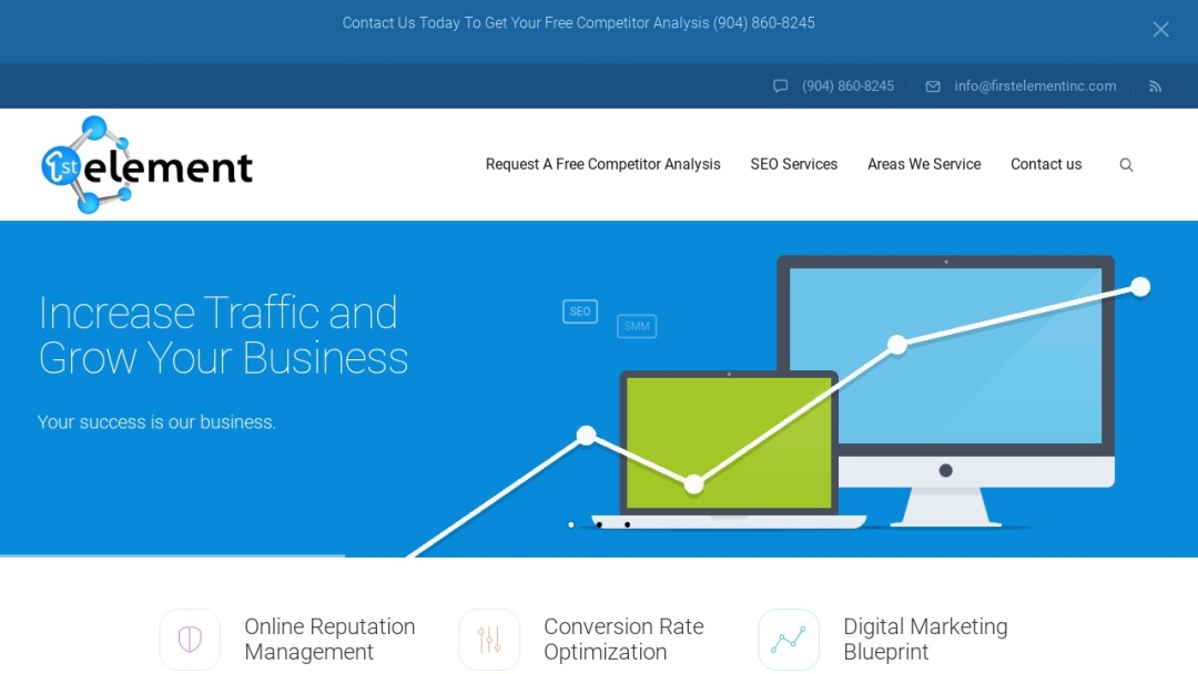 Screenshot of First Element Inc.'s Website
