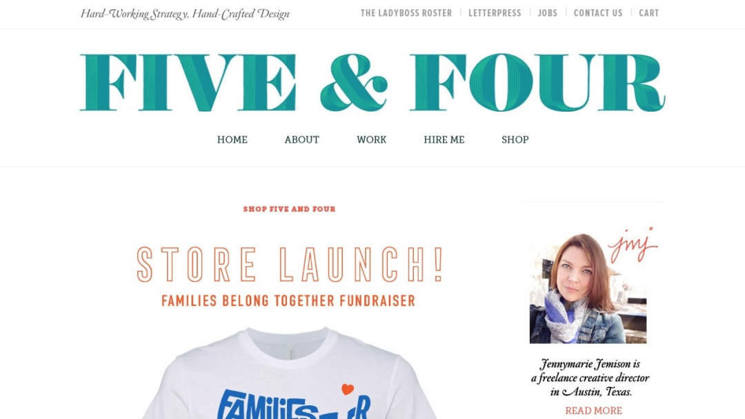 Screenshot of Five and Four's Website