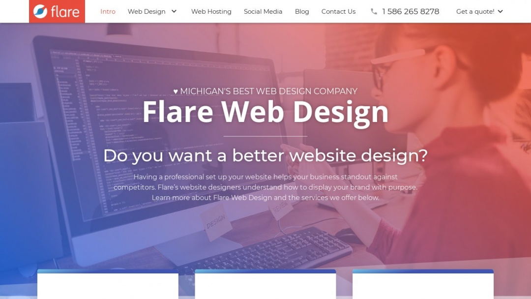 Screenshot of Flare Web Design's Website