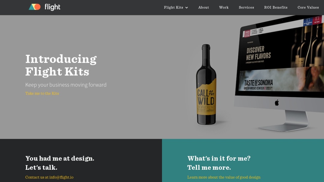 Screenshot of Flight's Website