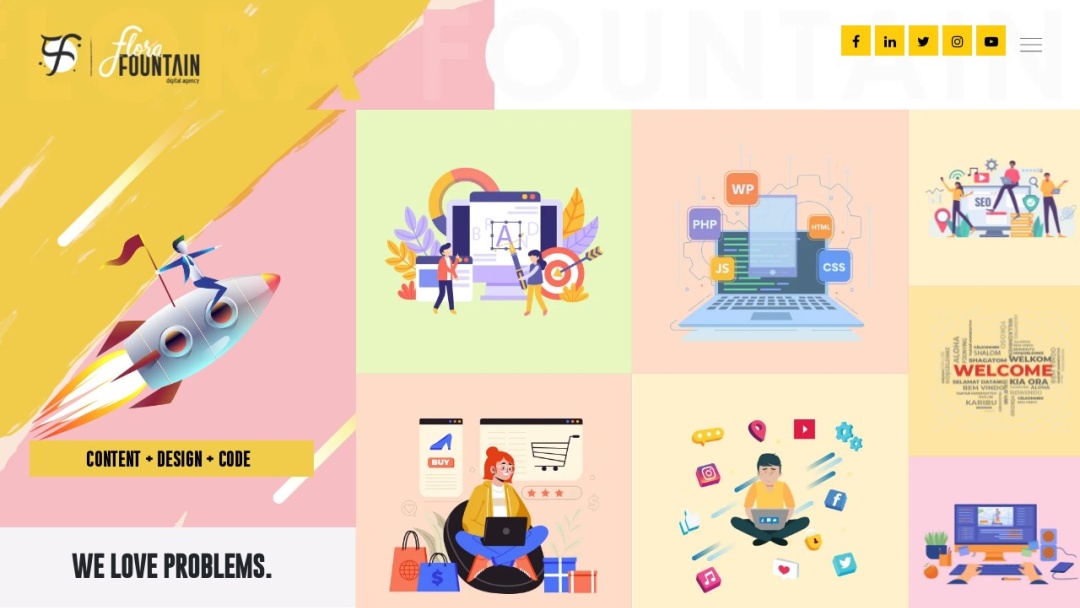 Screenshot of Flora Fountain's Website