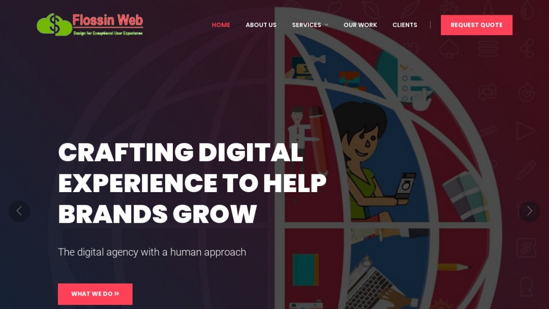 Screenshot of Flossin Web's Website