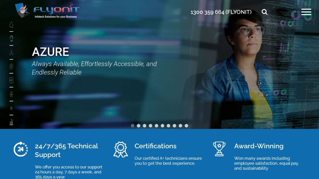 Screenshot of FLYONIT Pty Ltd.'s Website