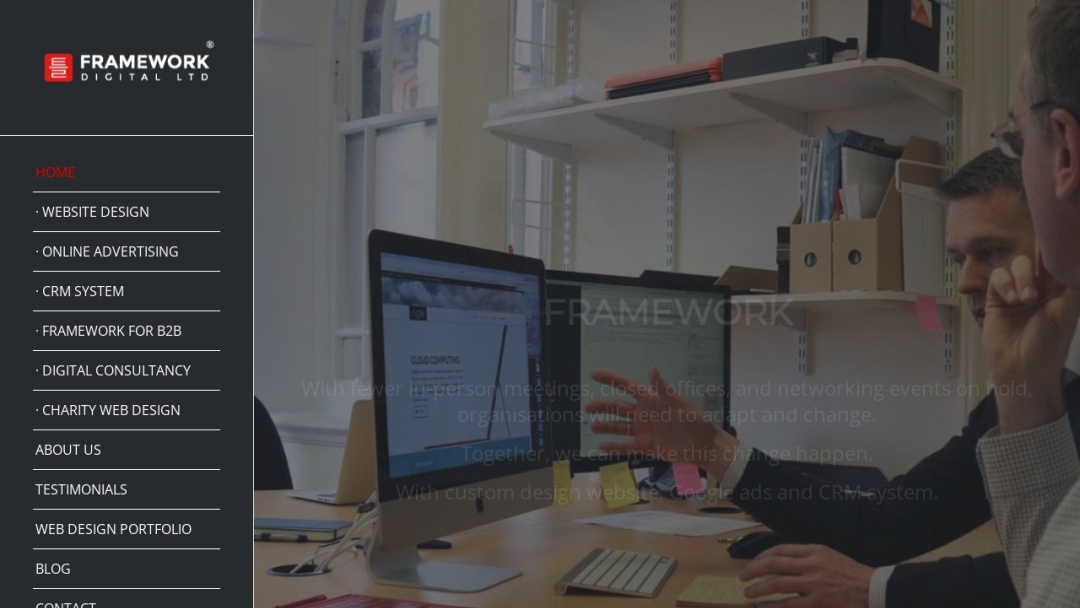 Screenshot of Framework Digital's Website