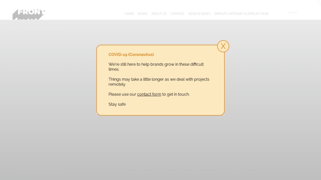 Screenshot of Front's Website