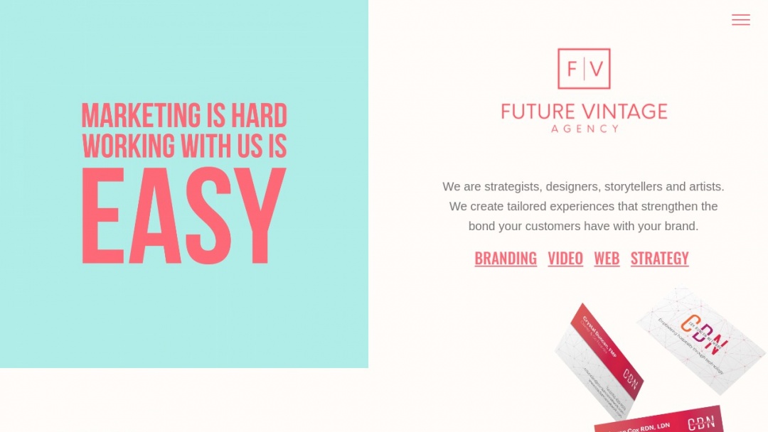 Screenshot of Future Vintage Agency's Website