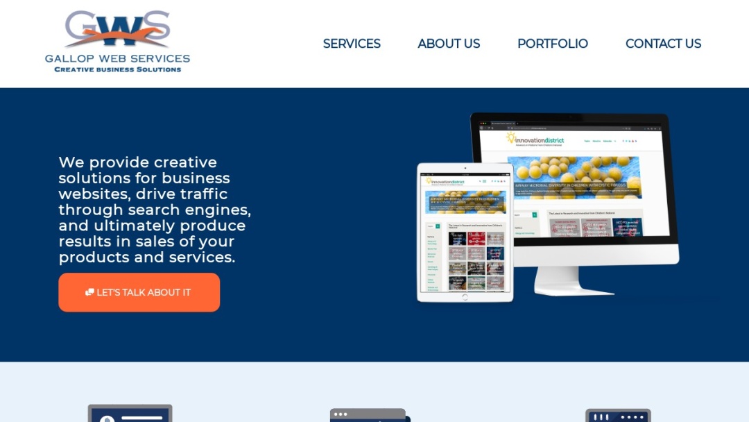 Screenshot of Gallop Web Services's Website
