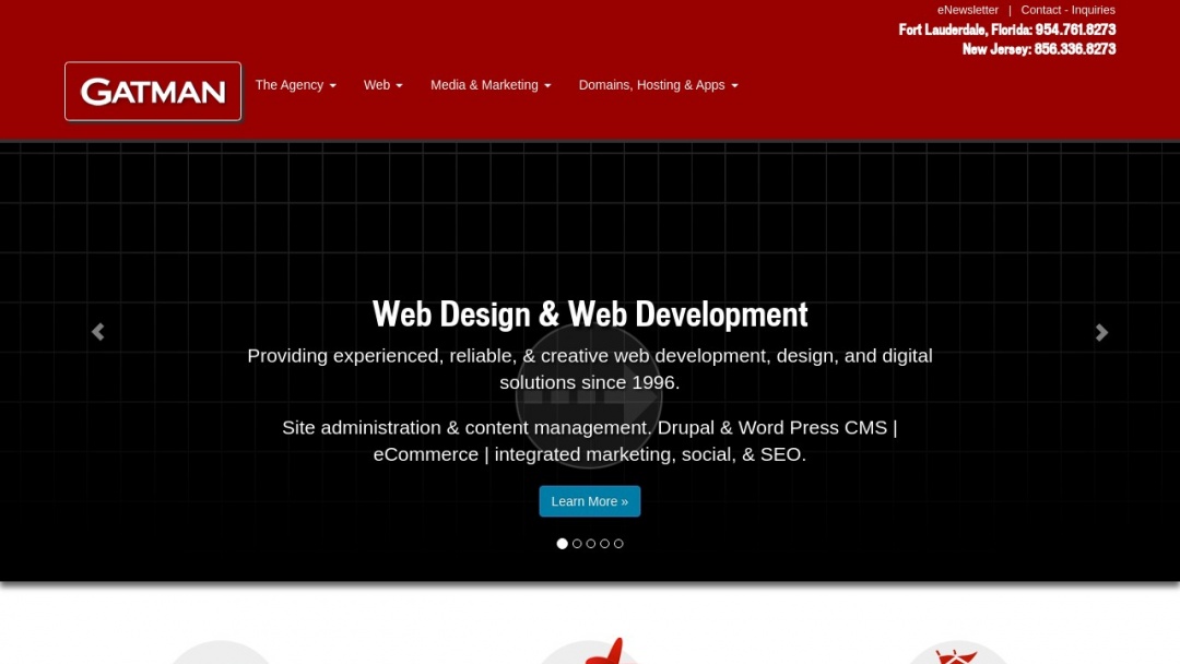 Screenshot of Gatman, Inc.'s Website