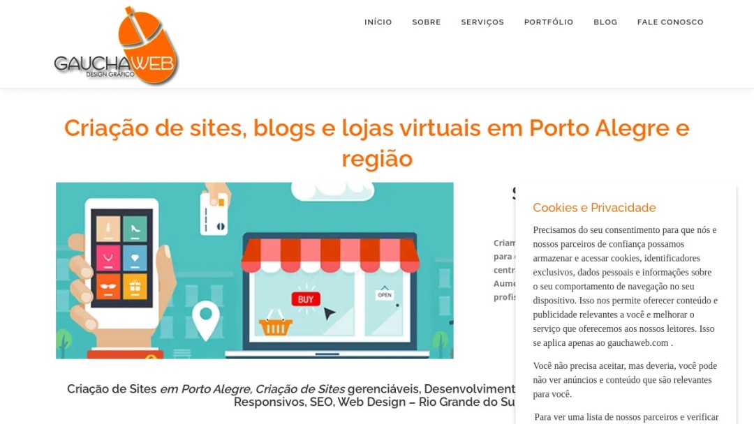 Screenshot of Gauchaweb Criação de Sites em Porto Alegre / RS, Brasil's Website