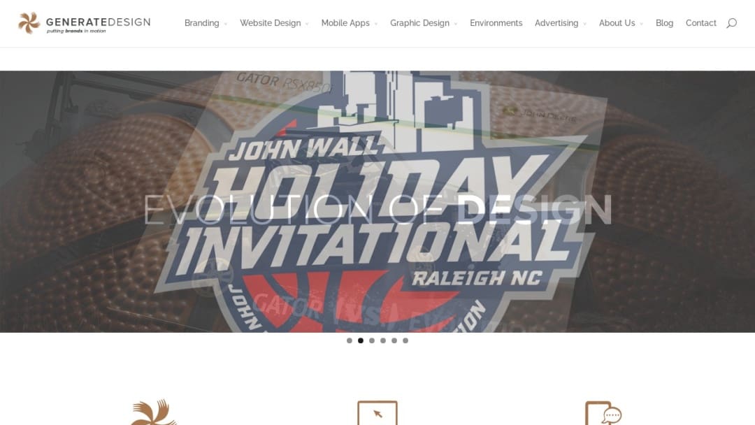 Screenshot of Generate Design's Website