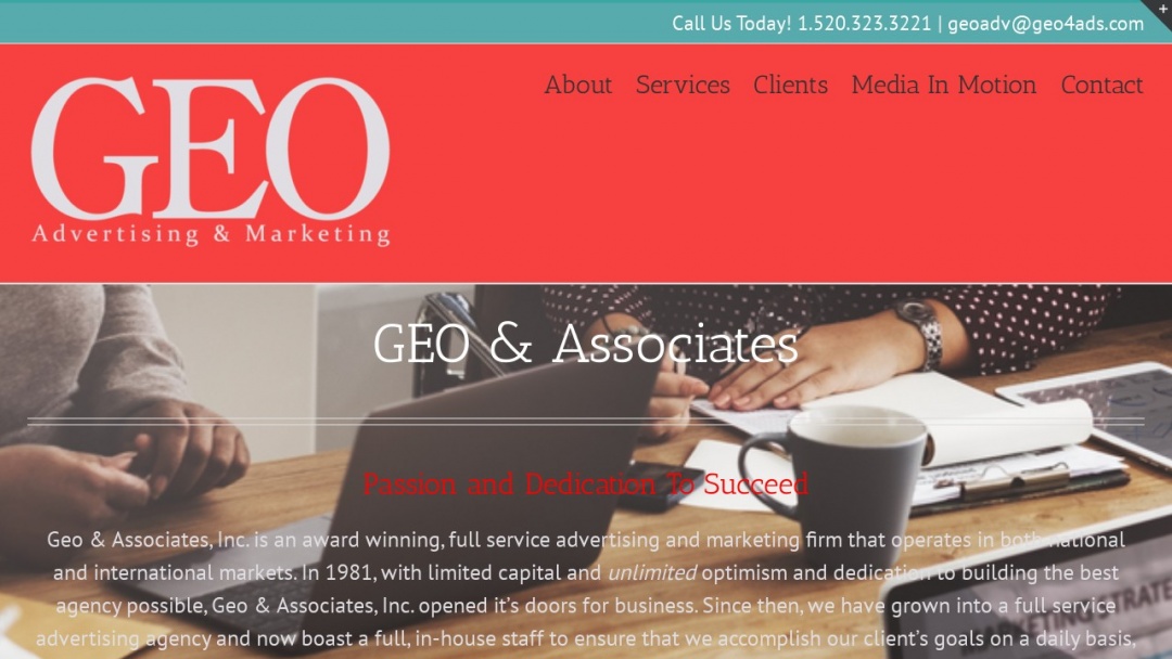 Screenshot of GEO's Website