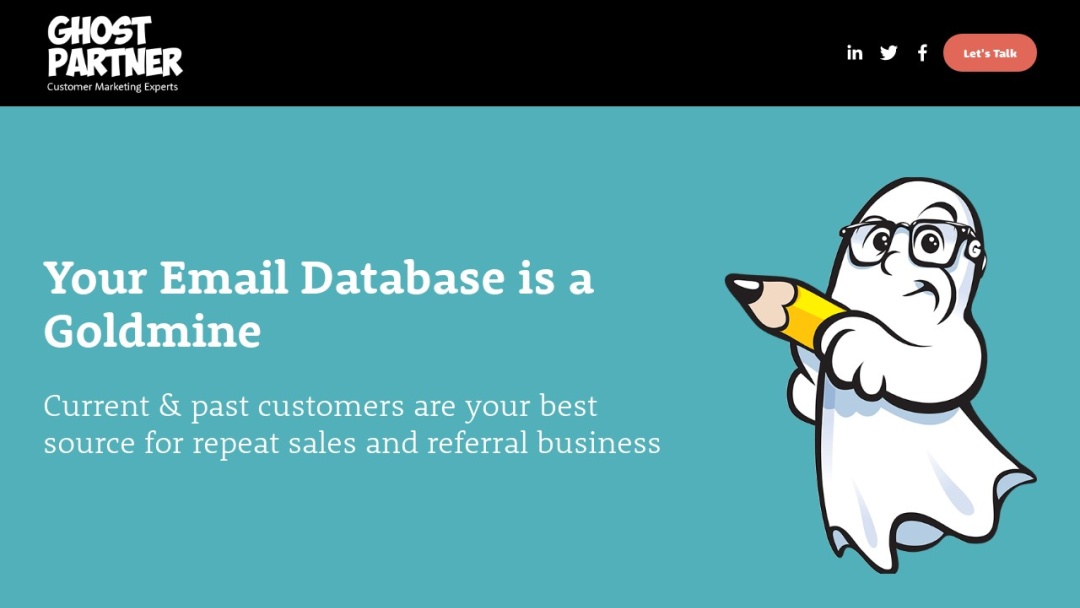 Screenshot of Ghost Partner, Inc.'s Website