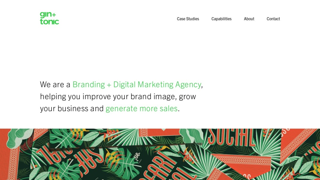 Screenshot of Gin+ Tonic's Website