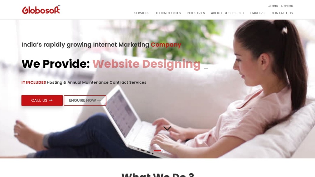 Screenshot of Globosoft's Website