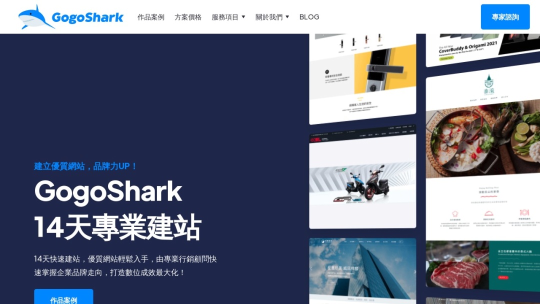 Screenshot of Gogoshark's Website