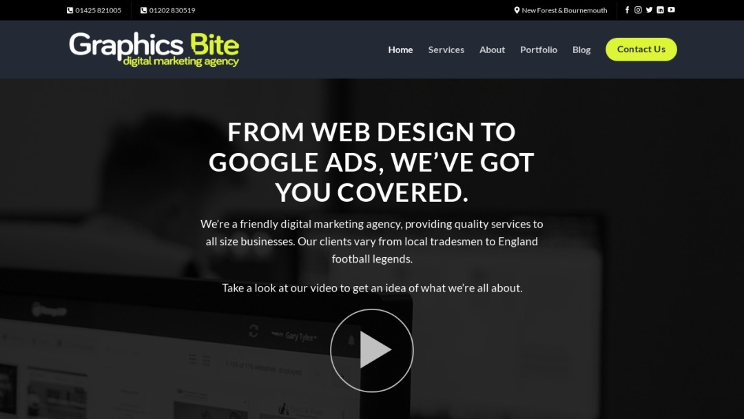 Screenshot of Graphics Bite's Website